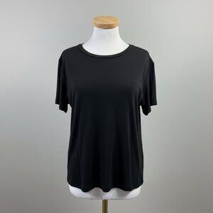 Eileen Fisher black silk tee, size S, NEW WITH TAGS!